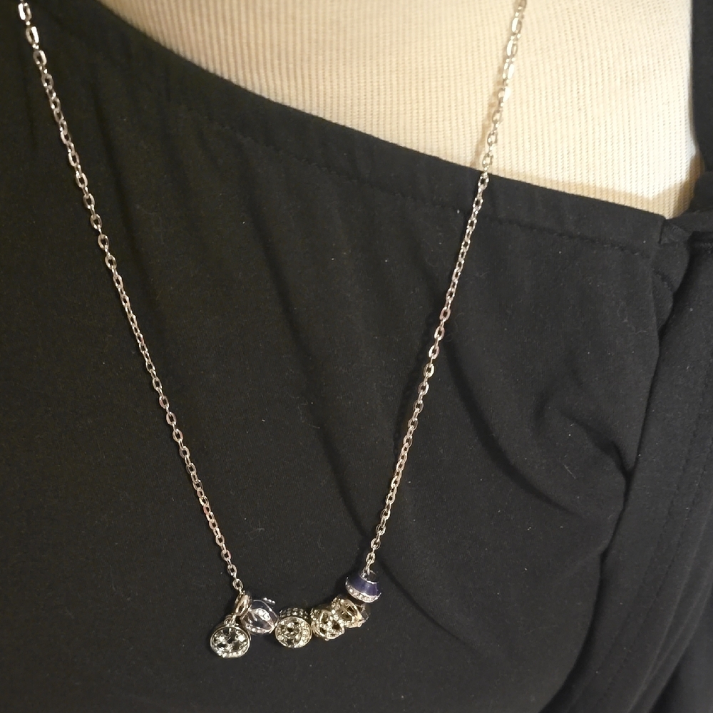 Elegant Silver and Purple Necklace